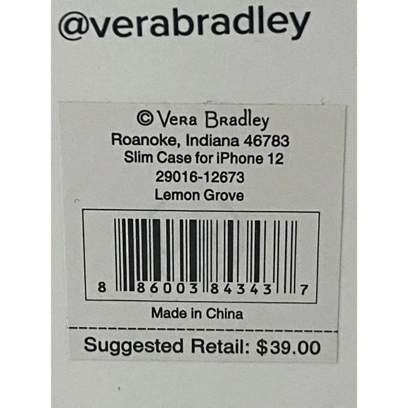 iPhone 12 Slim Case NEW Lemon Grove SQUEEZE THE DAY Vera Bradley Flower Ladybug - Picture 6 of 12